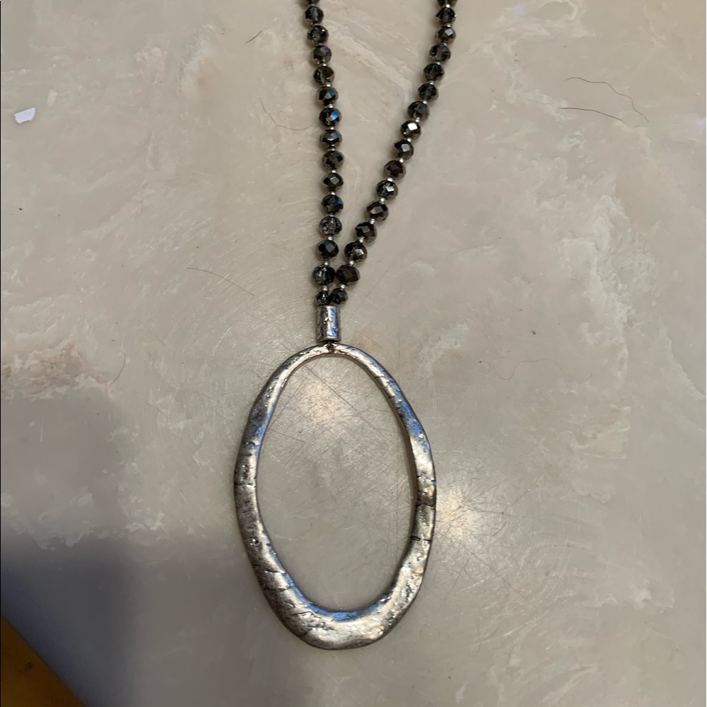 Silver Oval Necklace